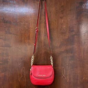 Michael Kors Bedford Red Small Flap Crossbody Bag